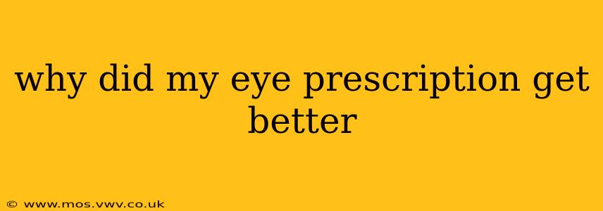 why did my eye prescription get better