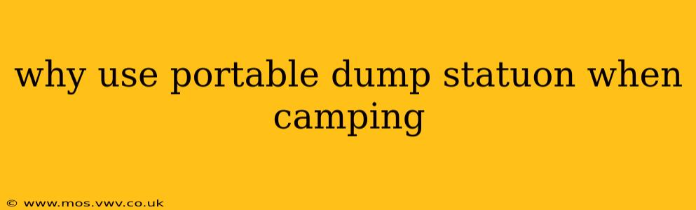 why use portable dump statuon when camping