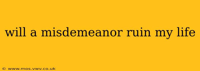will a misdemeanor ruin my life