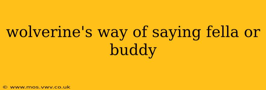wolverine's way of saying fella or buddy
