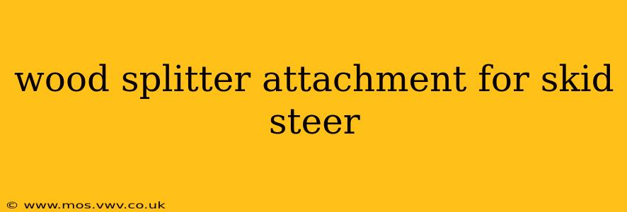 wood splitter attachment for skid steer
