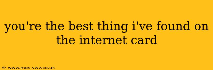 you're the best thing i've found on the internet card