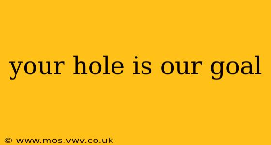 your hole is our goal